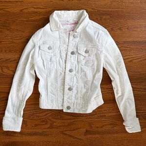 vintage y2k Aeropostale white denim jacket